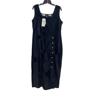 NWT Vintage MSAS Corduroy Overall Dress Size S Black Square Neck 90s Whimsigoth